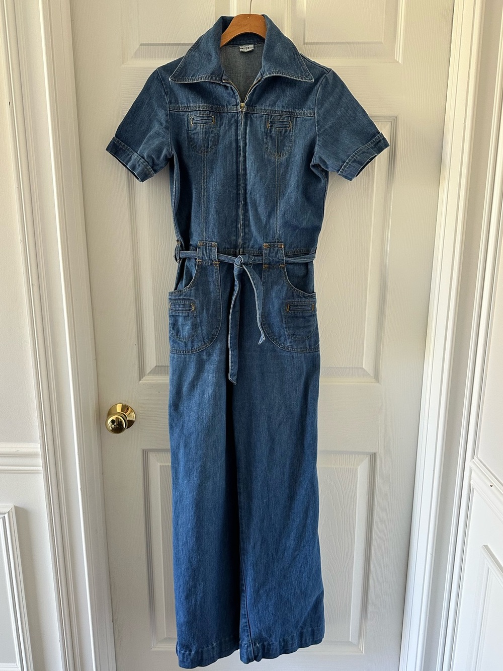 Vintage 1980s Denim Jumpsuit Size 7/8 Made in Hong Kong 100% Cotton